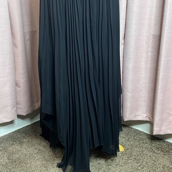 Charles Rafael For Zango XS Black Halter Pleated Maxi Dress  Elegant Evening USA - Picture 6 of 16